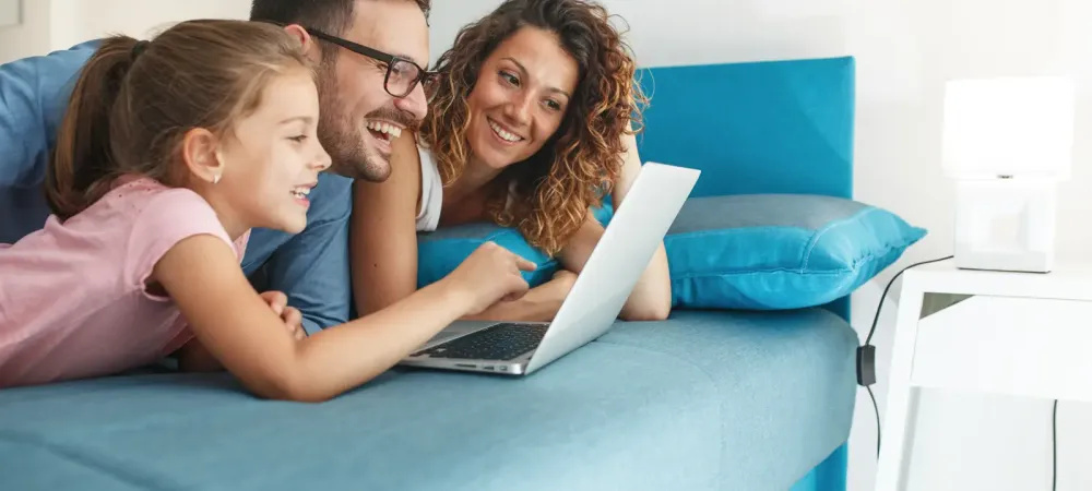 family on laptop